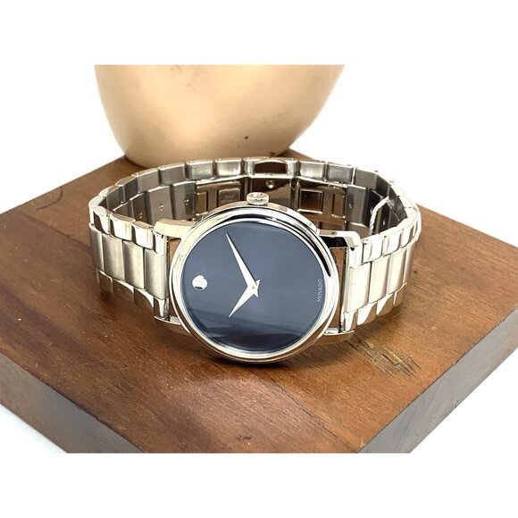 Movado Men's Watch 2100015 Museum Blue Dial Swiss Quartz Stainless Steel 39mm - Picture 8 of 14